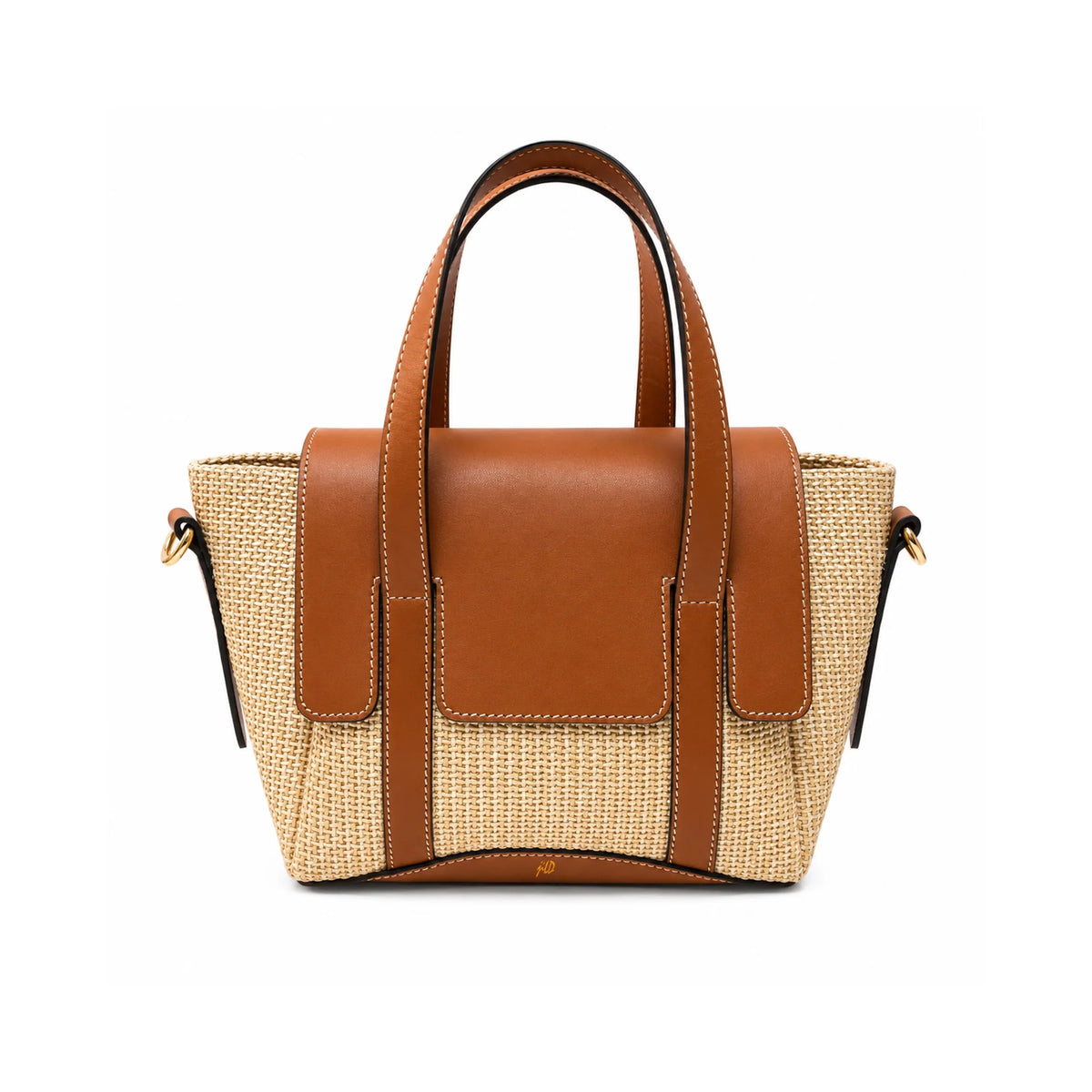 Jute Charm Flapover Bag