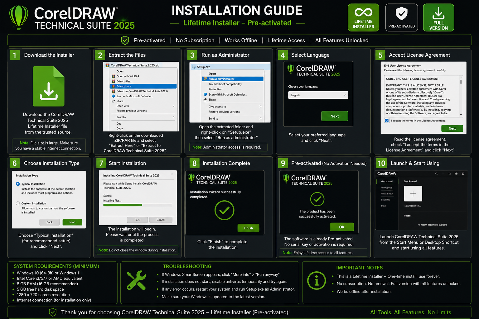 CorelDRAW Technical Suite 2025 Lifetime License for Windows
