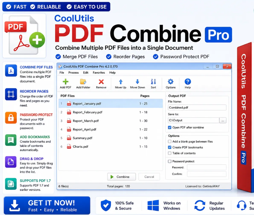 CoolUtils PDF Combine Pro Lifetime License For Windows