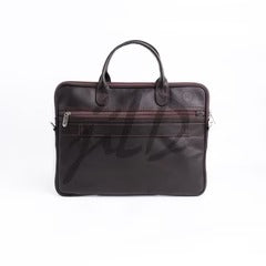 Parker Slim Leather Laptop Bag-Dark Brown