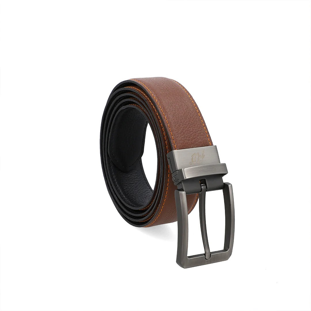 Bellford Natural Milled Double Side Reversible Genuine Leather Belt