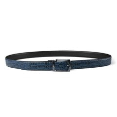 Mens 2in1 Croc Textured Style Reversible Leather Belt