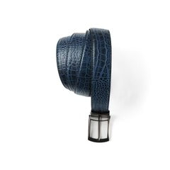 Mens 2in1 Croc Textured Style Reversible Leather Belt
