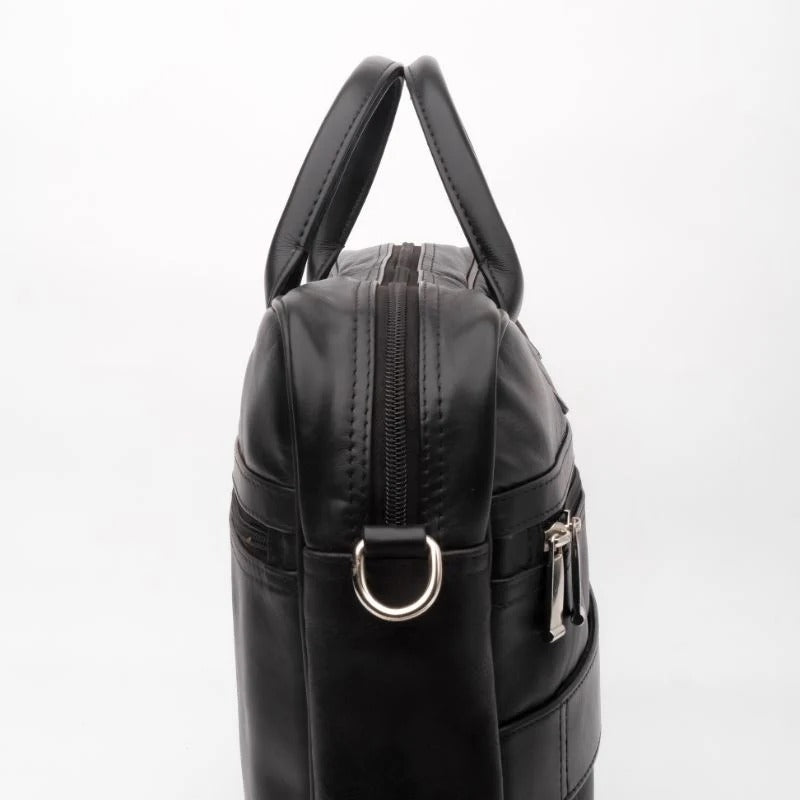 Executive Leather Laptop Bag-Black
