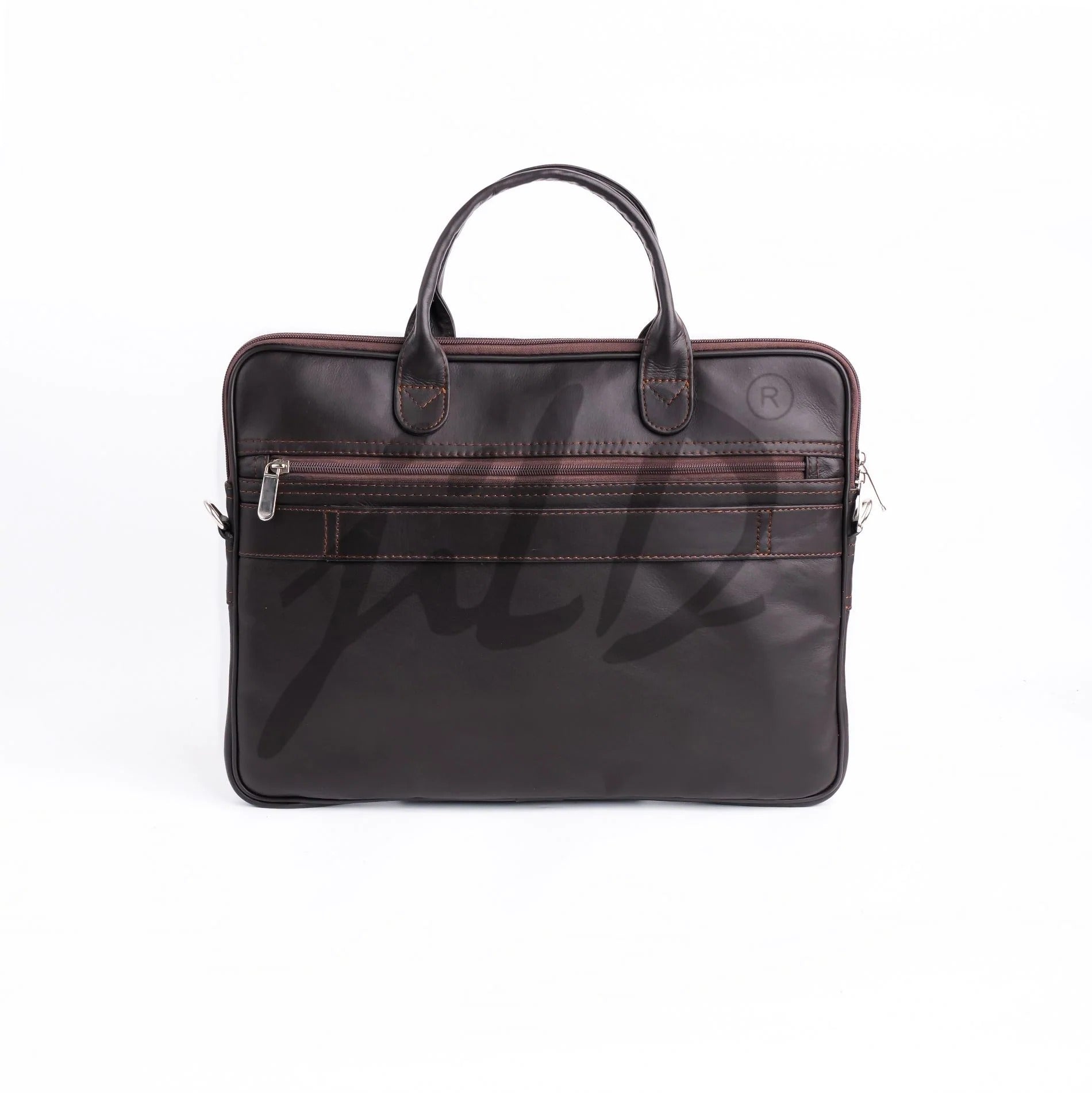 Parker Slim Leather Laptop Bag-Dark Brown
