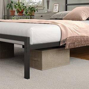 Yanosaku BF006-GR-F Full Size Metal Bed Frame with LED Lights