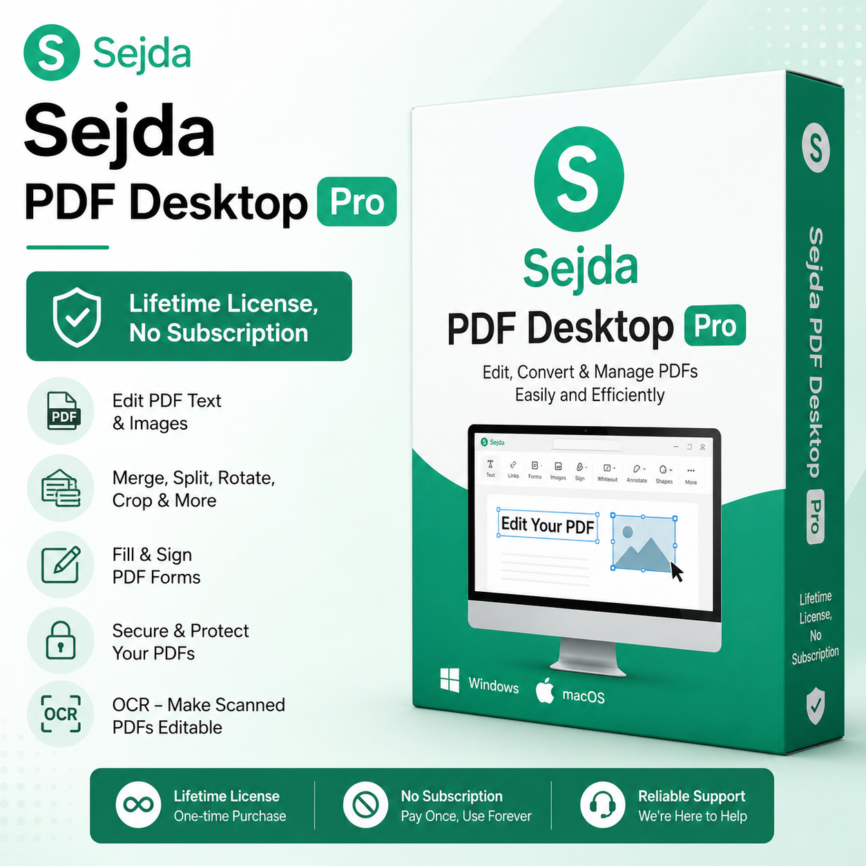 Sejda PDF Desktop Pro Lifetime License For Windows