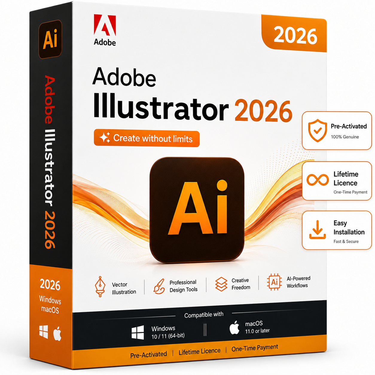 Adobe Illustrator 2026 Lifetime License for Windows