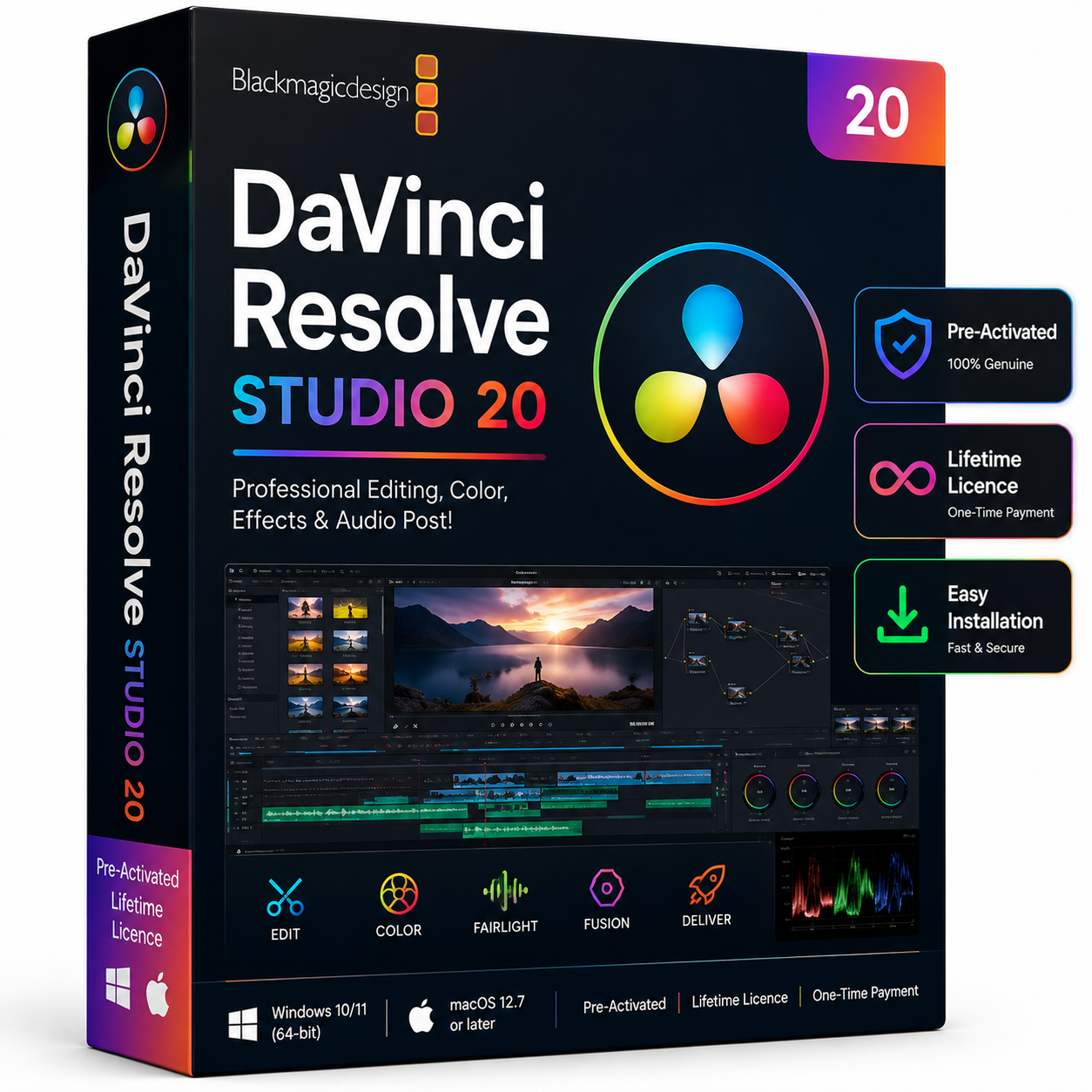 DaVinci Resolve Studio 20 Lifetime License for Windows