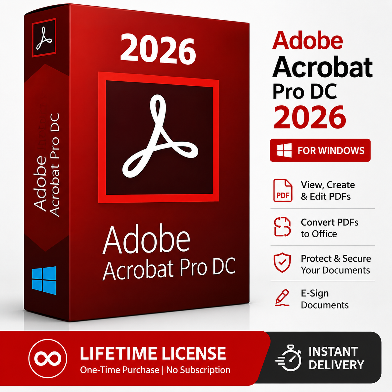 Adobe acrobat 2026 Lifetime Licence for Windows