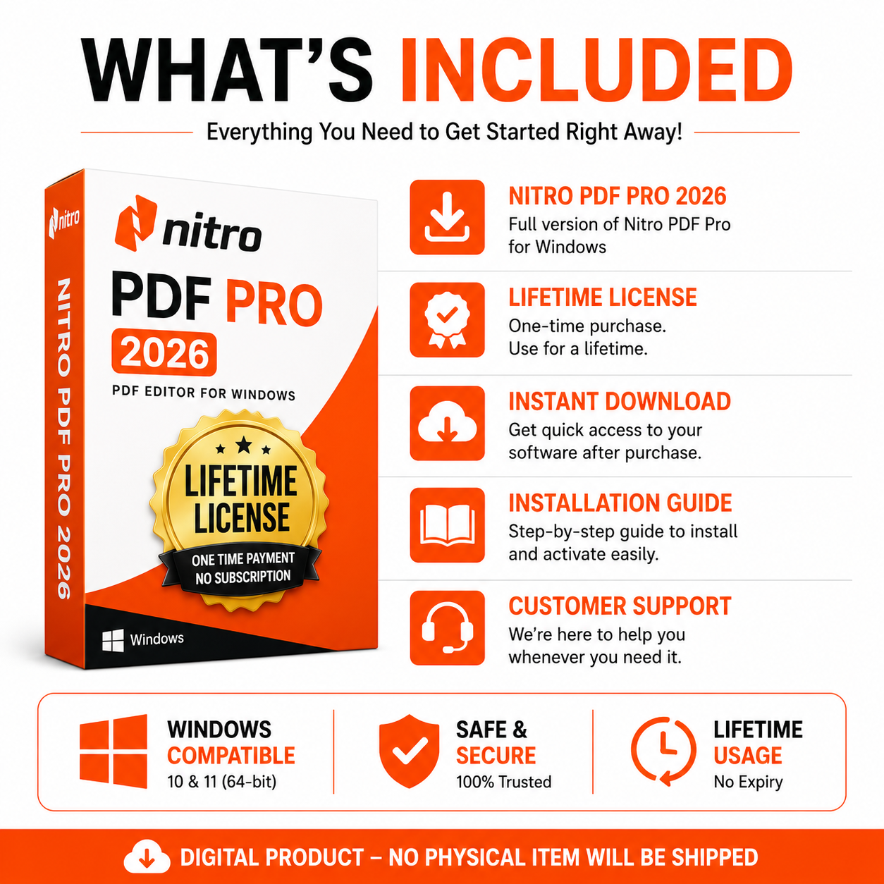 Nitro PDF Pro 2026 Lifetime License for Windows