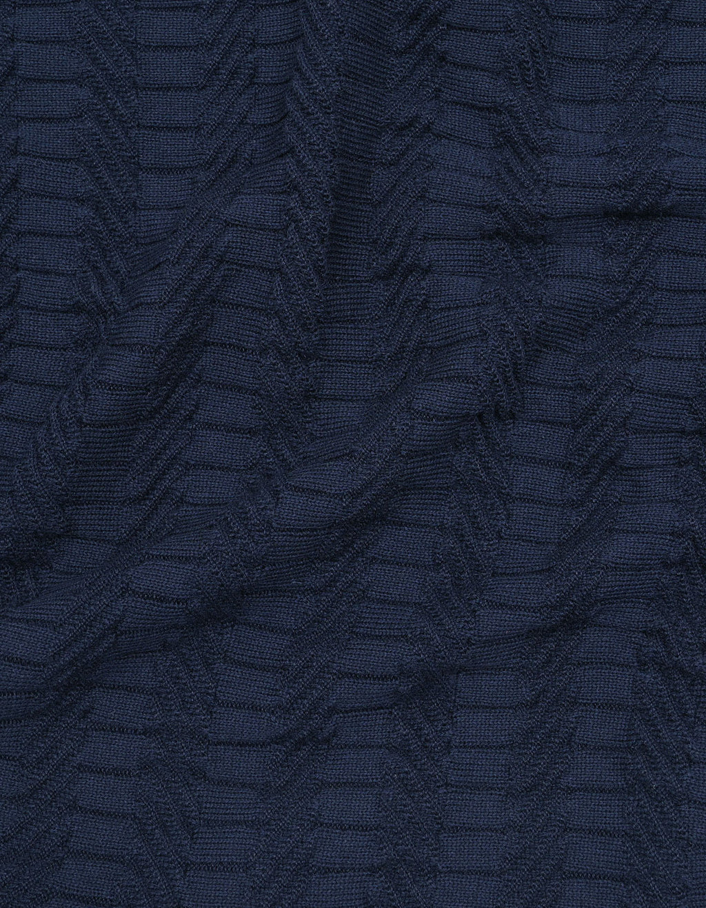 Navy Geometric Jacquard Knitted T-Shirt