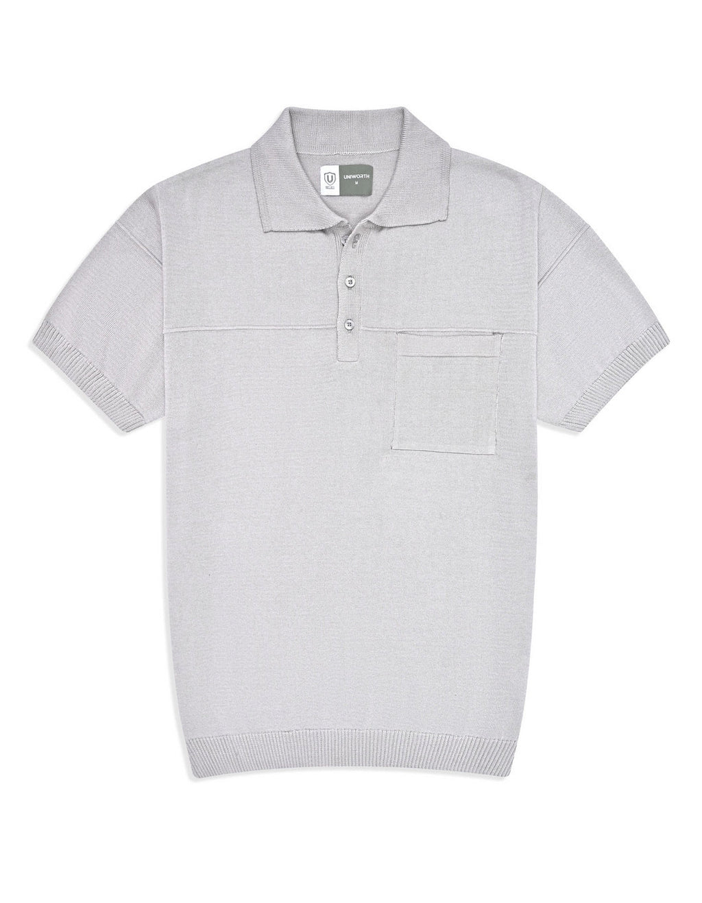 Chrome Plain Jersey Knitted Polo Shirt