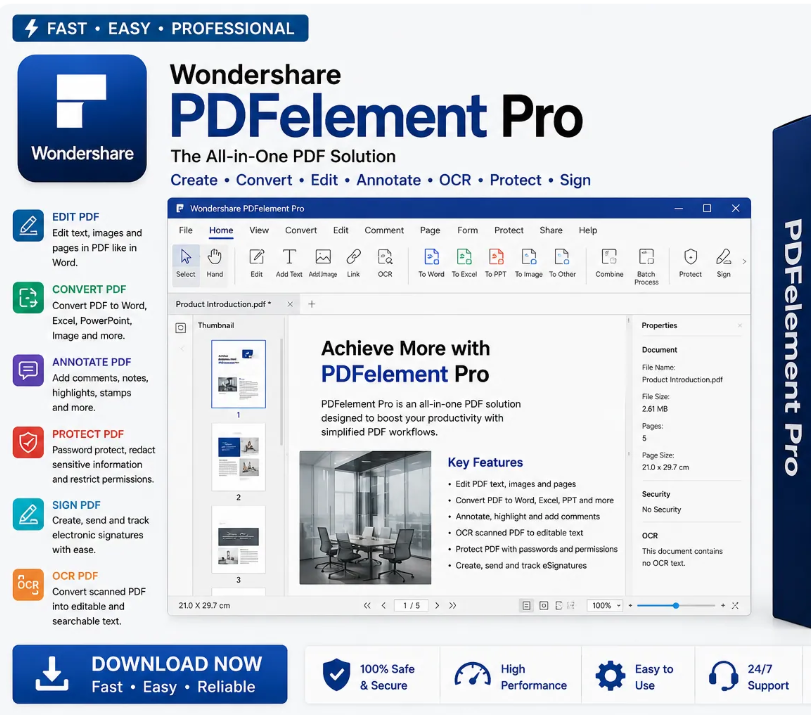 Wondershare PDFelement Pro 12 Lifetime License for Windows