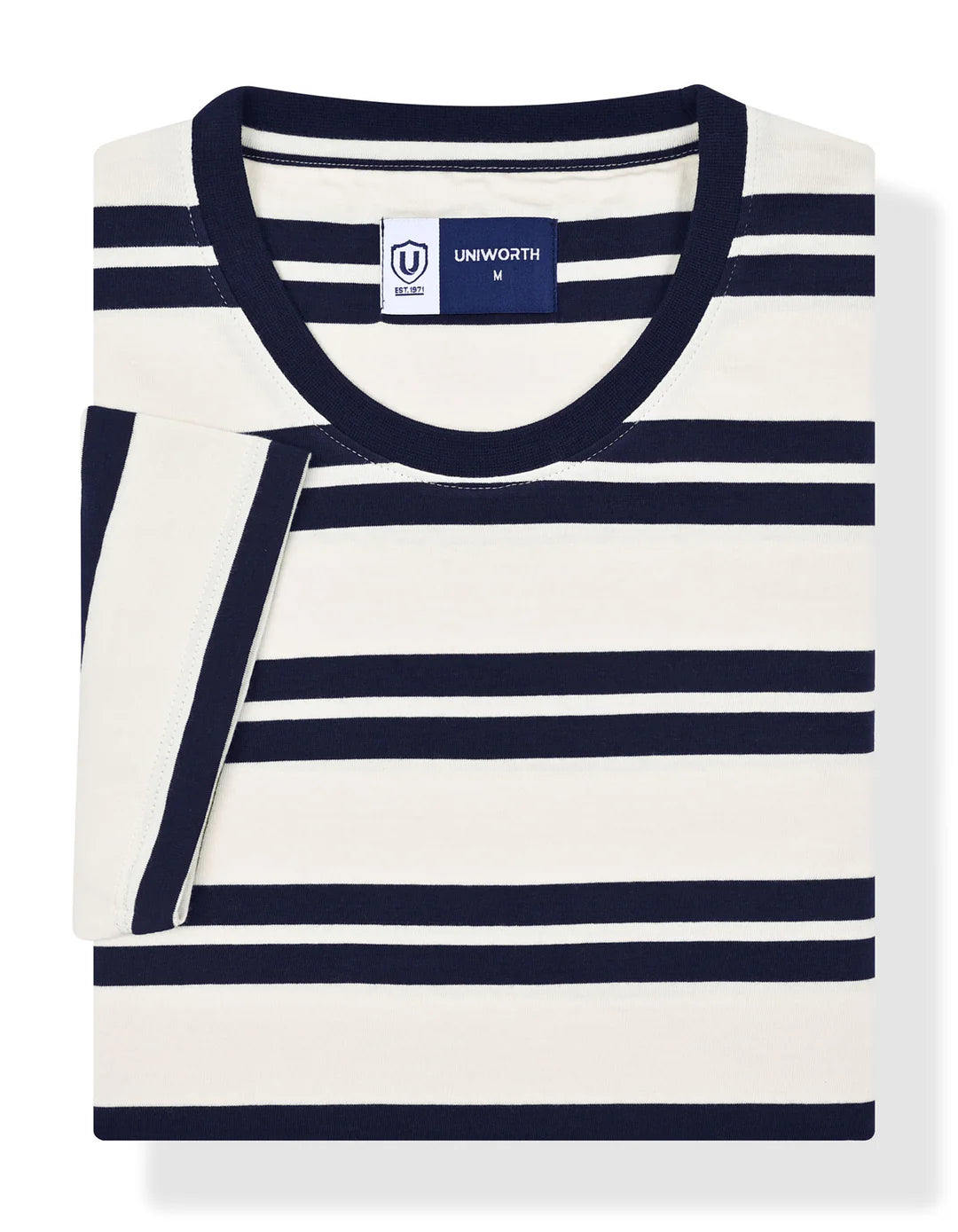 Off White Stripe Crew Neck T-Shirt