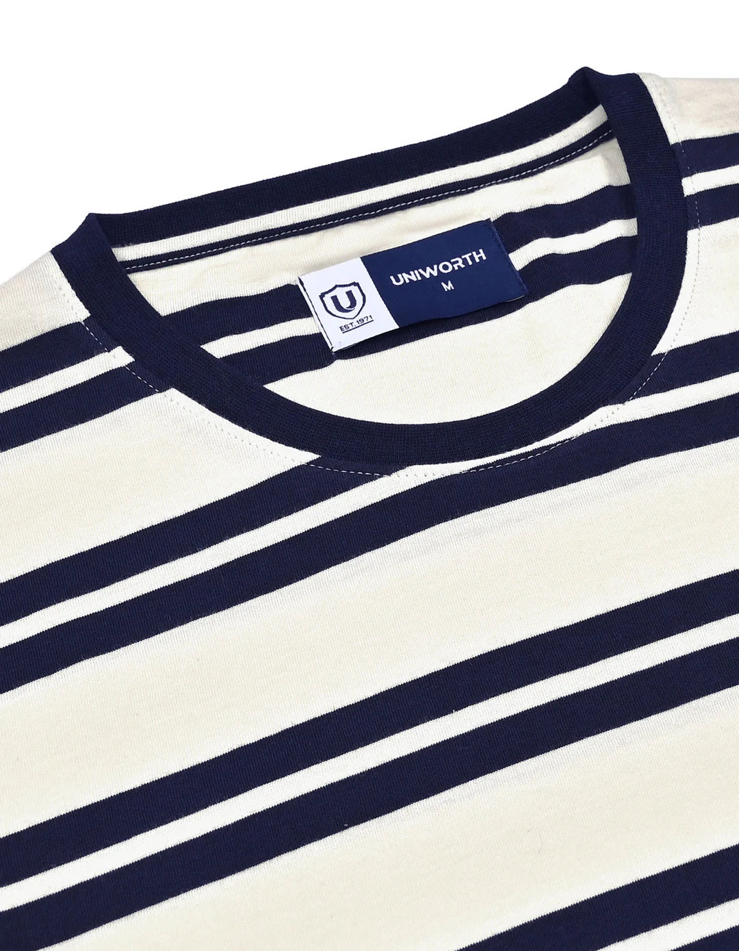 Off White Stripe Crew Neck T-Shirt