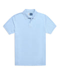 Sky Blue Melange Plain Pique Polo Shirt