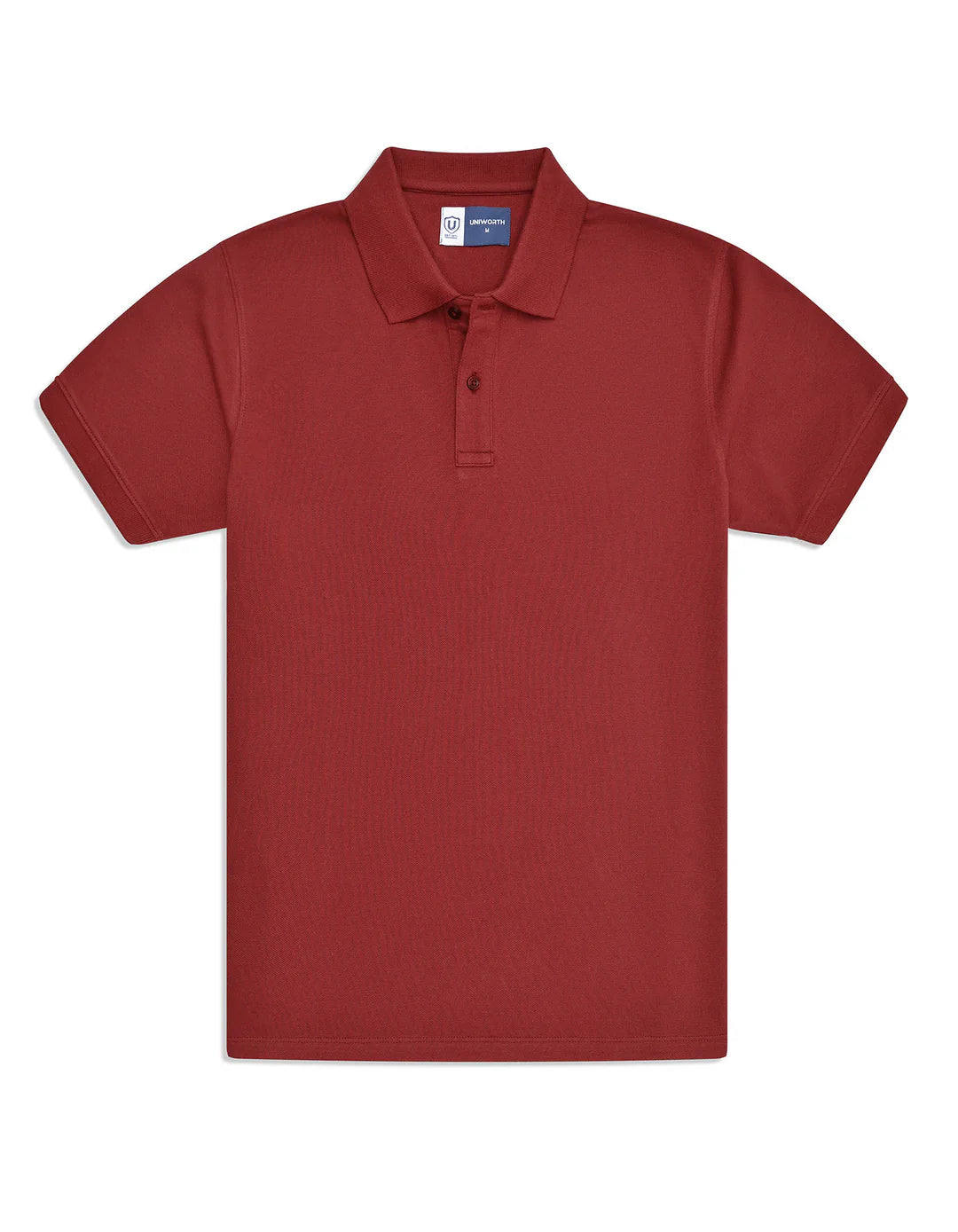 Oxblood Plain Pique Polo Shirt