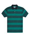 Teal Stripe Pique Polo Shirt