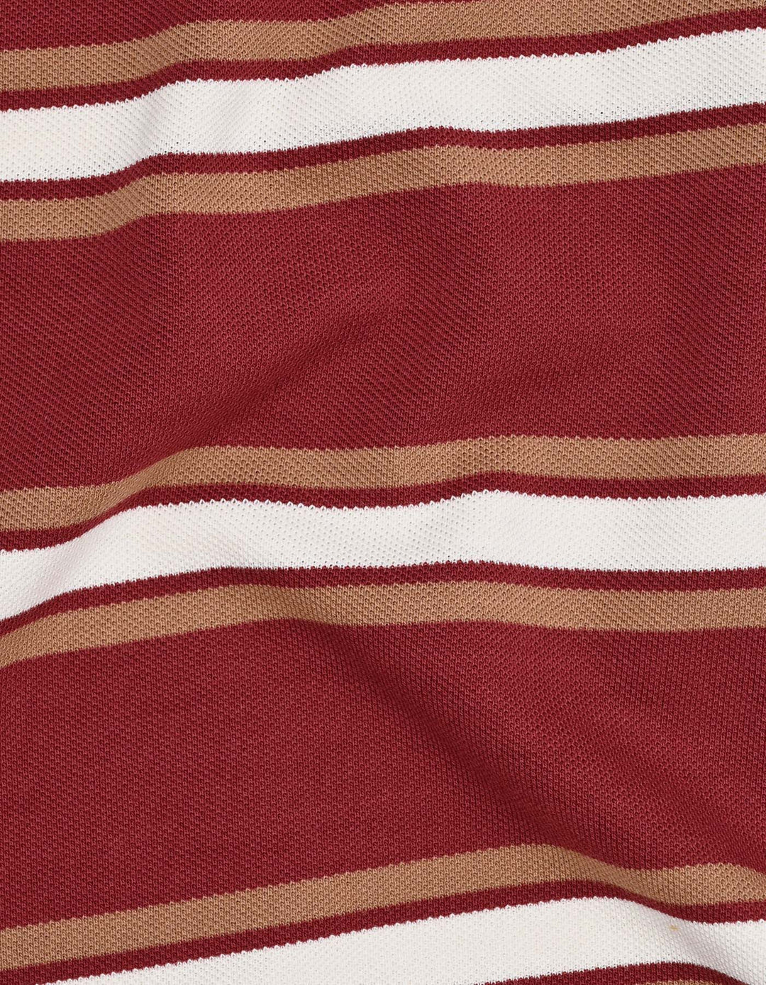 Oxblood Stripe Pique Polo Shirt