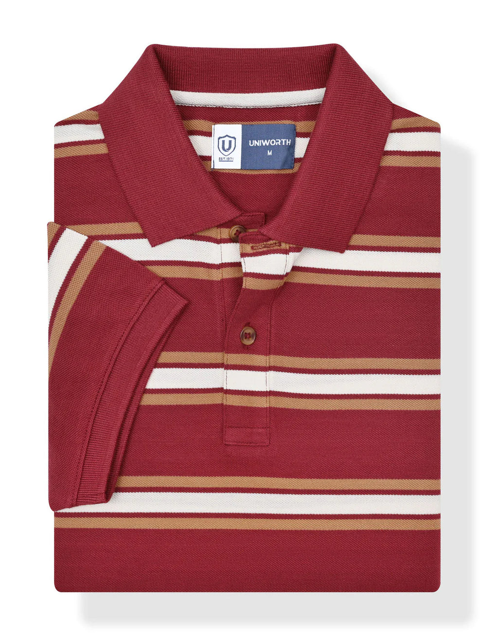 Oxblood Stripe Pique Polo Shirt
