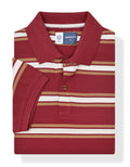 Oxblood Stripe Pique Polo Shirt