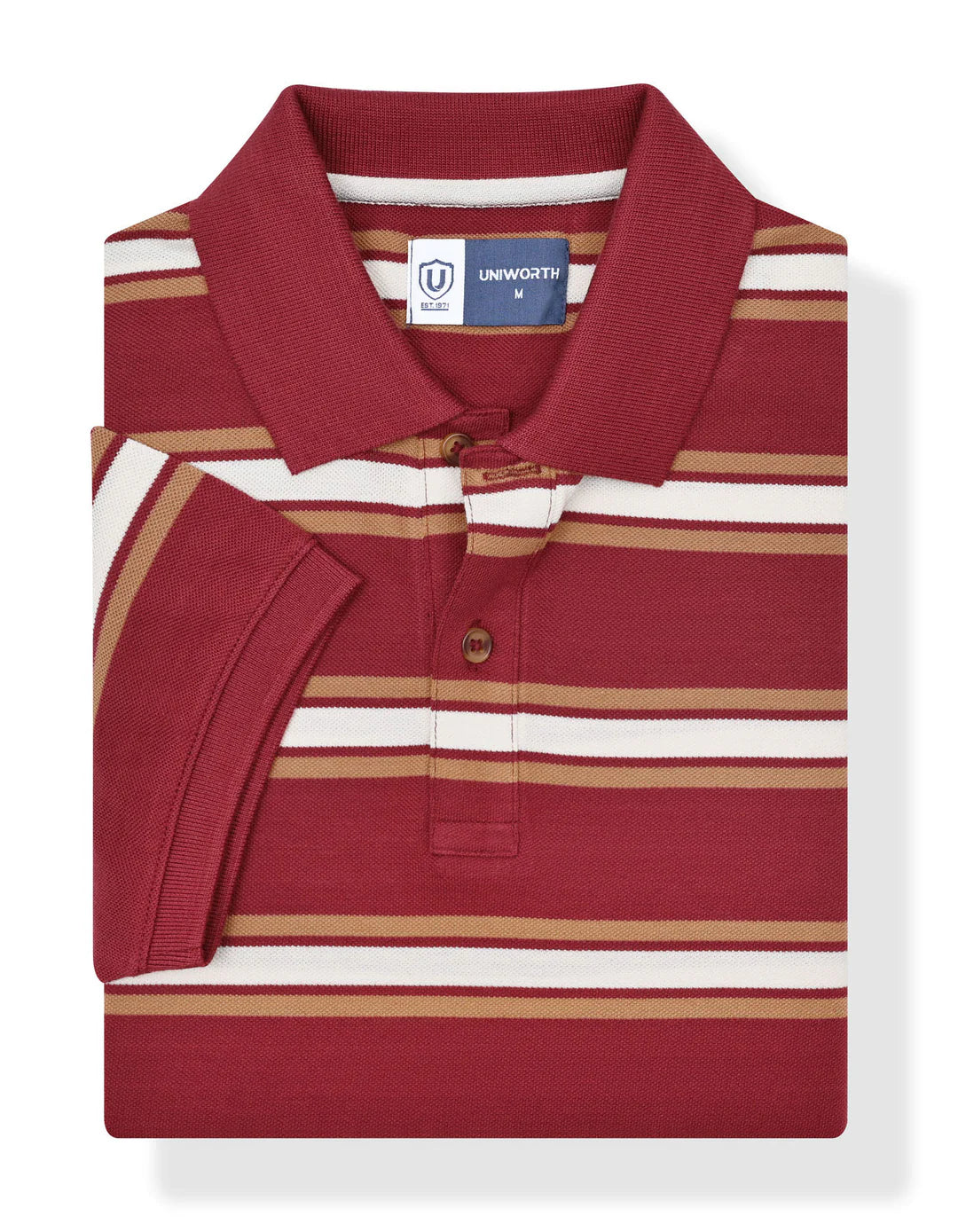 Oxblood Stripe Pique Polo Shirt