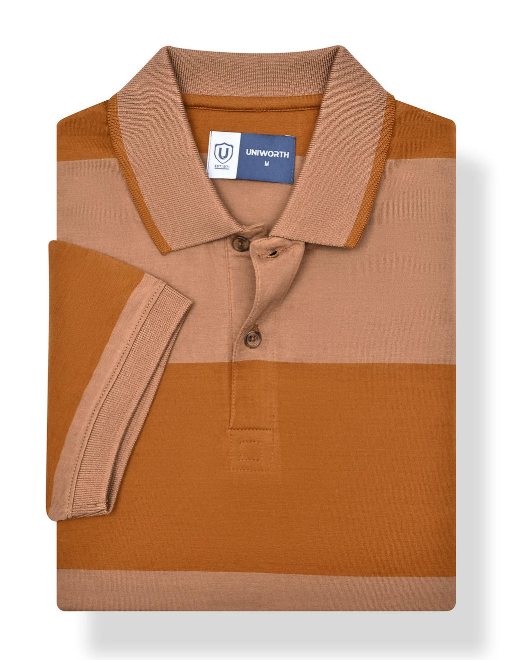 Brown Stripe Pique Polo Shirt TP2676-1