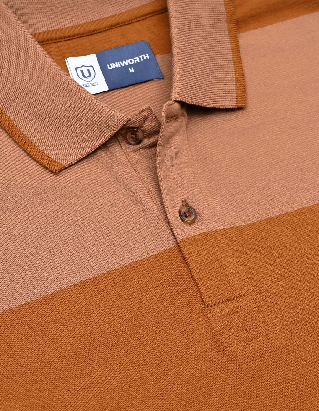 Brown Stripe Pique Polo Shirt TP2676-1