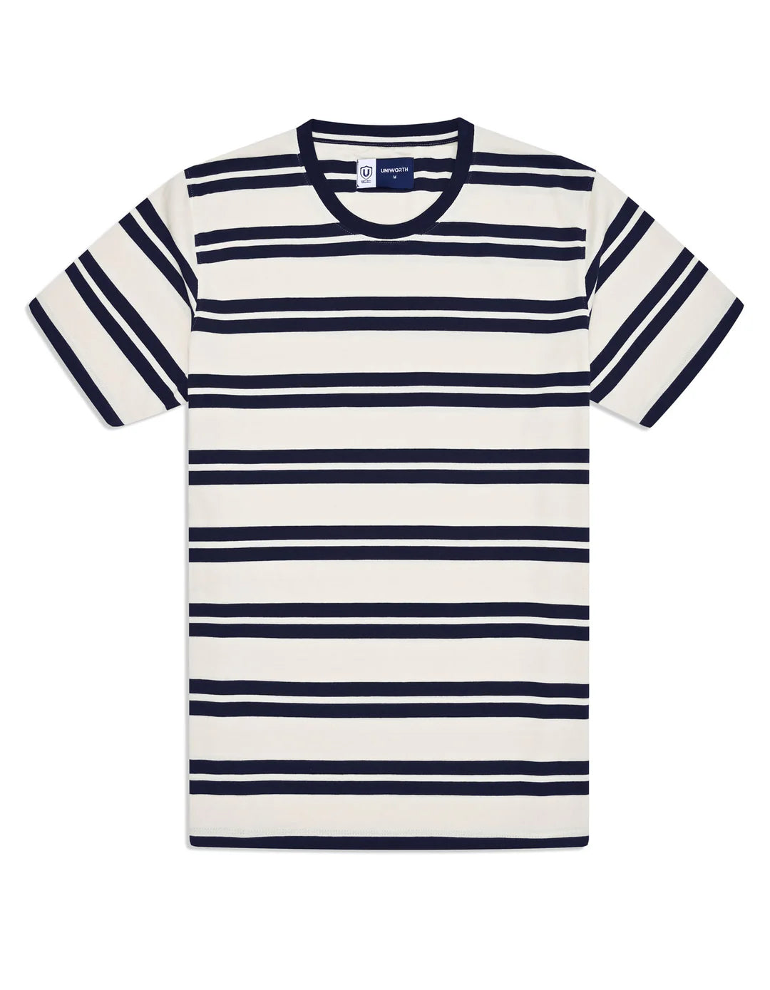 Off White Stripe Crew Neck T-Shirt