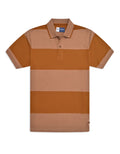 Brown Stripe Pique Polo Shirt TP2676-1
