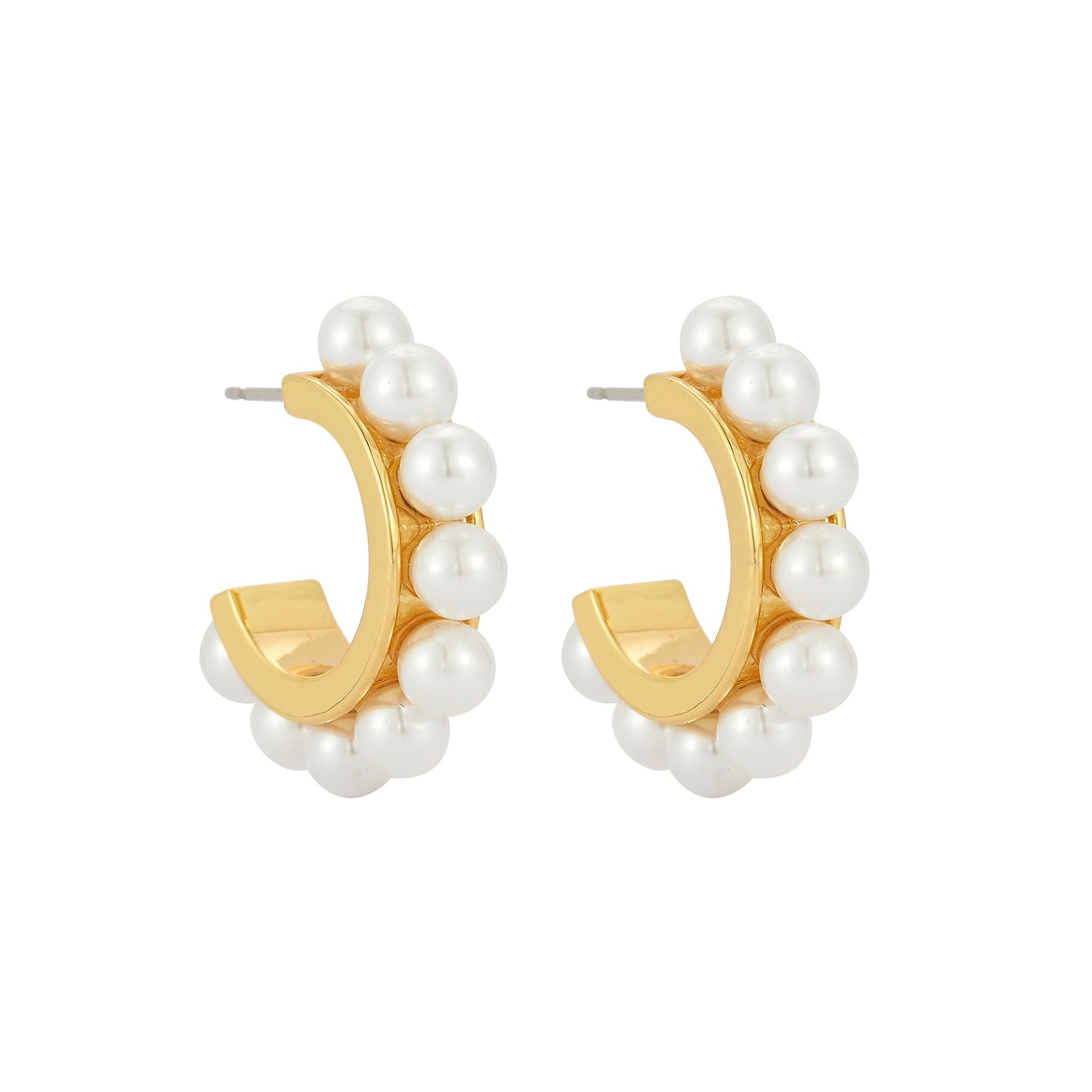 Wynnie Pearl Hoop Earrings Cream