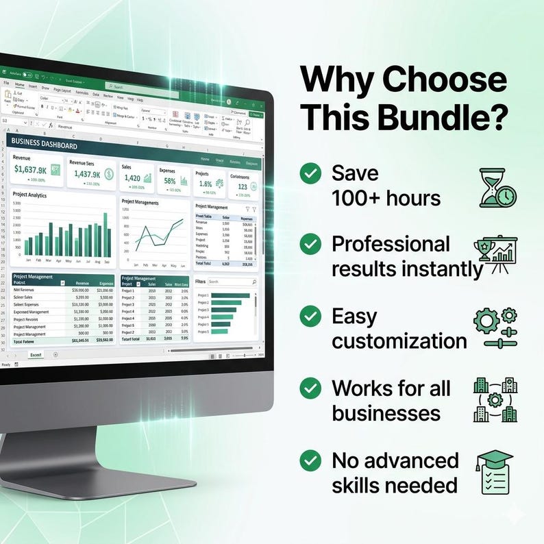 8000 Excel Dashboard Templates Bundle