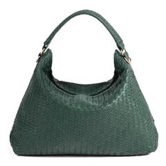 Handmade Woven Original Leather Bag-Green