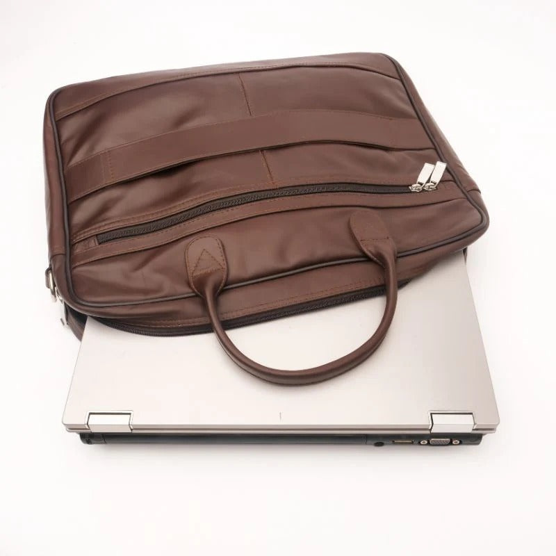 Executive Leather Laptop Bag-Brown