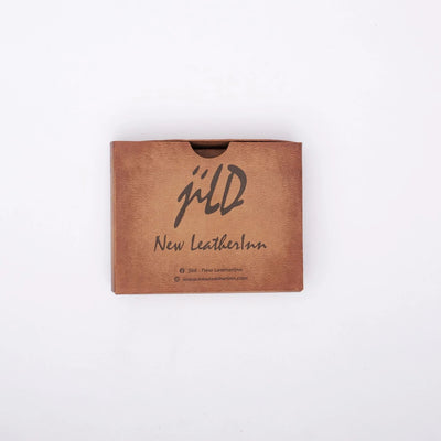 Mens Pure Leather Wallet Bifold Brown stripe