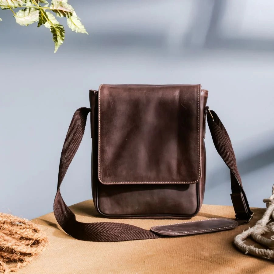 Crossbody Organizer Vintage Pure Leather Bag