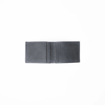 Thin Slim Butter Soft Leather Bi-Fold Wallet-Black
