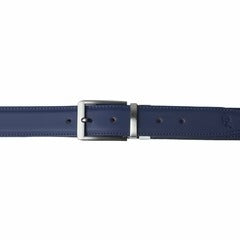 BLACK BLUE Double Sided Reversible Men's Laminated Leather Belt