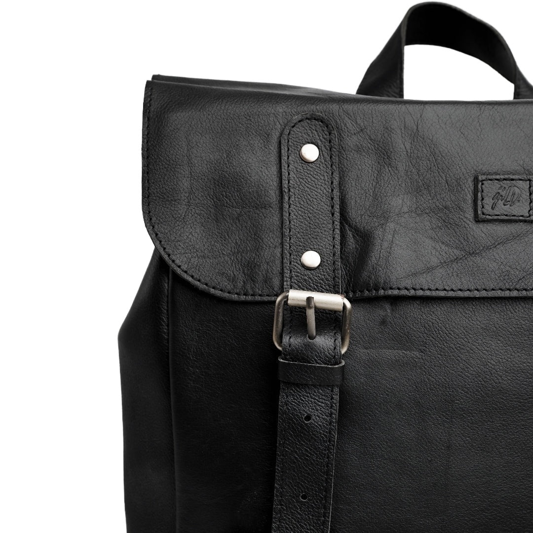 Nomad Vintage Leather Backpack- Black