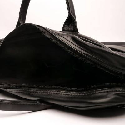 Executive Leather Laptop Bag-Black