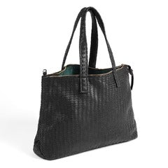 Handmade Woven Original Leather Bag With Zipper