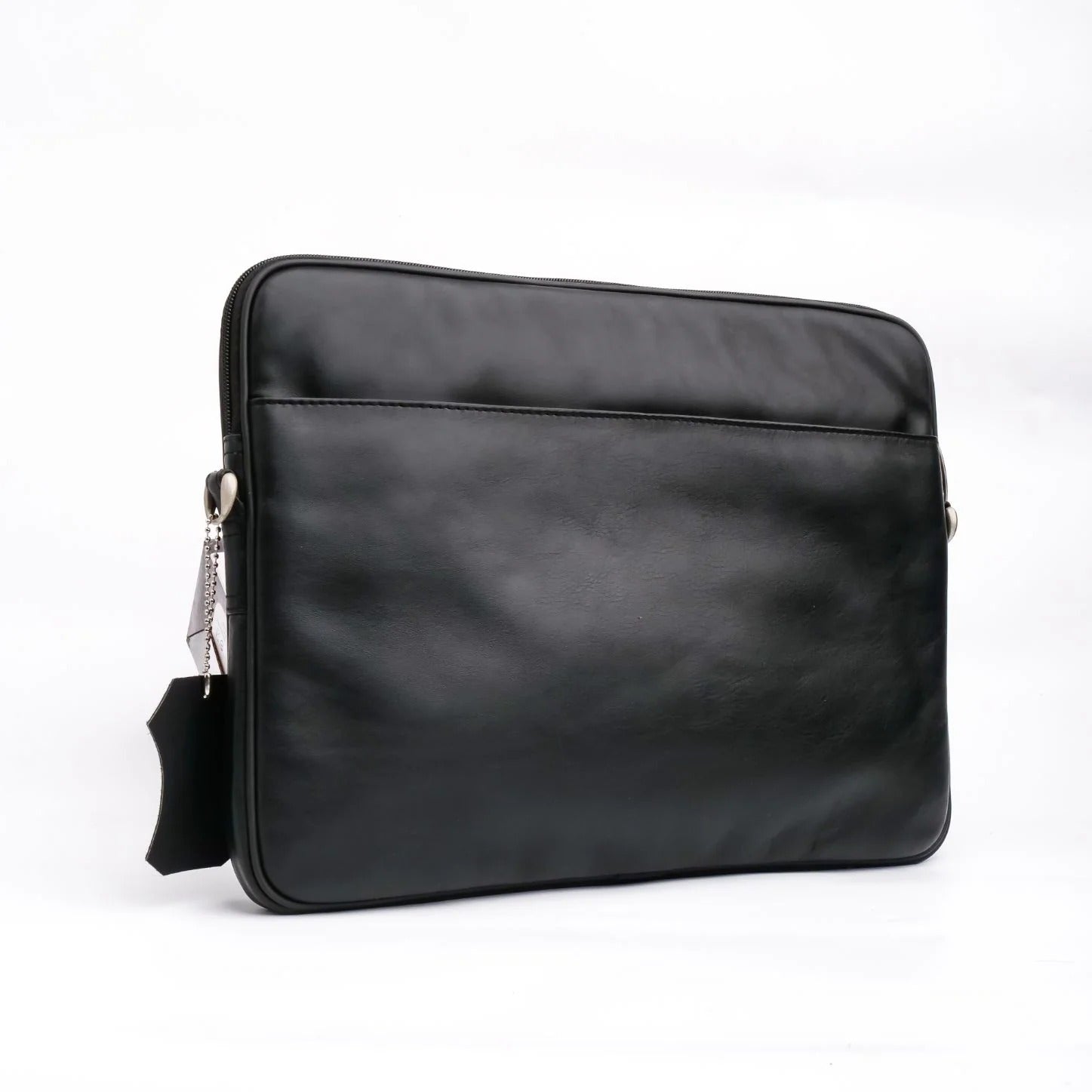 The Folio Sleek Slim Leather Laptop Sleeve-Black