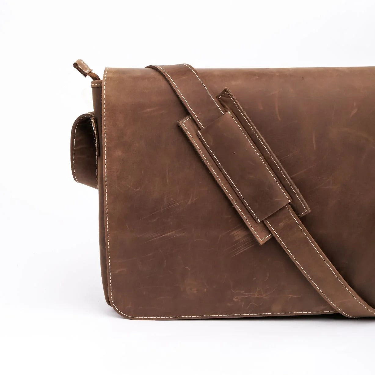 Jild Classic Satchel Vintage Leather Messenger Bag (Vintage Brown)