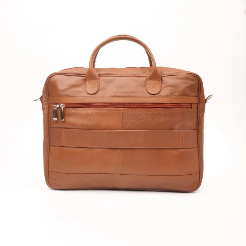 Executive Leather Laptop Bag-Tan