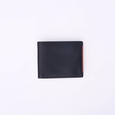 Mens Pure Leather Wallet Bifold TAN BRN stripe