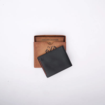 Mens Pure Leather Wallet Bifold TAN BRN stripe