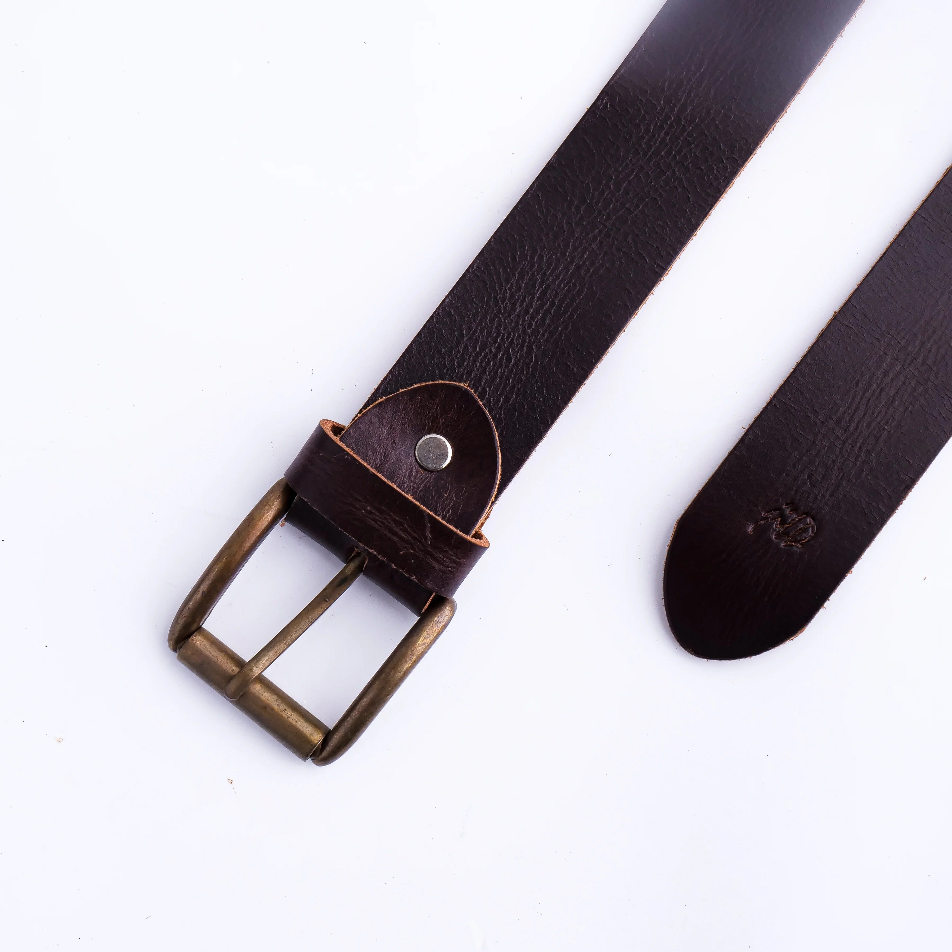 Rustic Leather Casual Jeans Belt For Men - Chocolate Brown