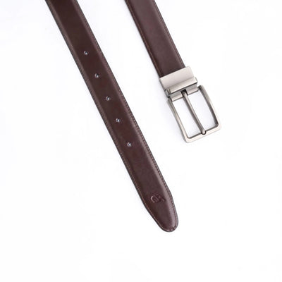 Chromium Double Sided Reversible Men's' Leather Belt-Black Dark Brown