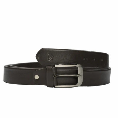 Mens Formal Leather Belt 3 Fold Natural Cow Leather-Black